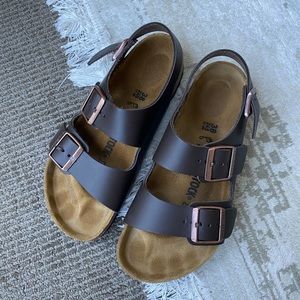 Birkenstock Milano in Dark Brown — size 38
